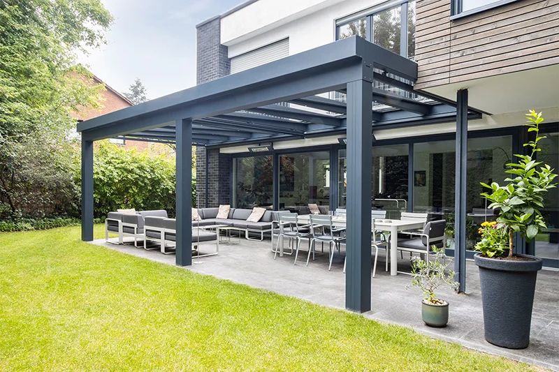 Terrassenüberdachung ohne Dachüberstand kaufen